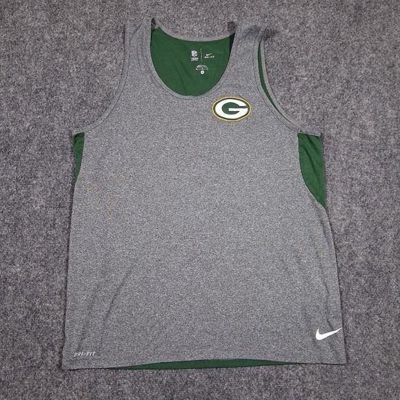 Nike Other - Green‎ Bay Packers Shirt Men M Nike NFL The Nike Tee Sleeveless Dri Fit